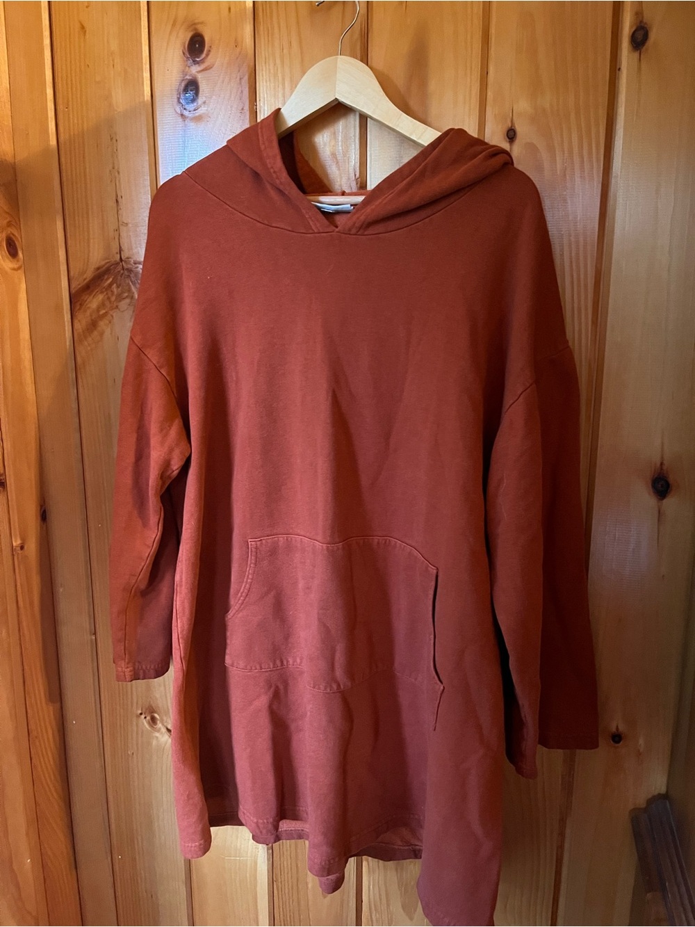 Rust oversized hoodie dress